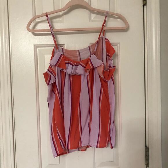 OLD NAVY • Purple Orange Ruffle Stripe Cami Tank Top - Picture 5 of 5